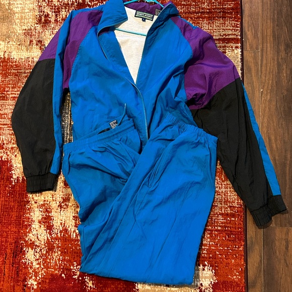 Vintage 2 piece lined windbreaker Sports Accent men’s LARGE - Picture 1 of 4